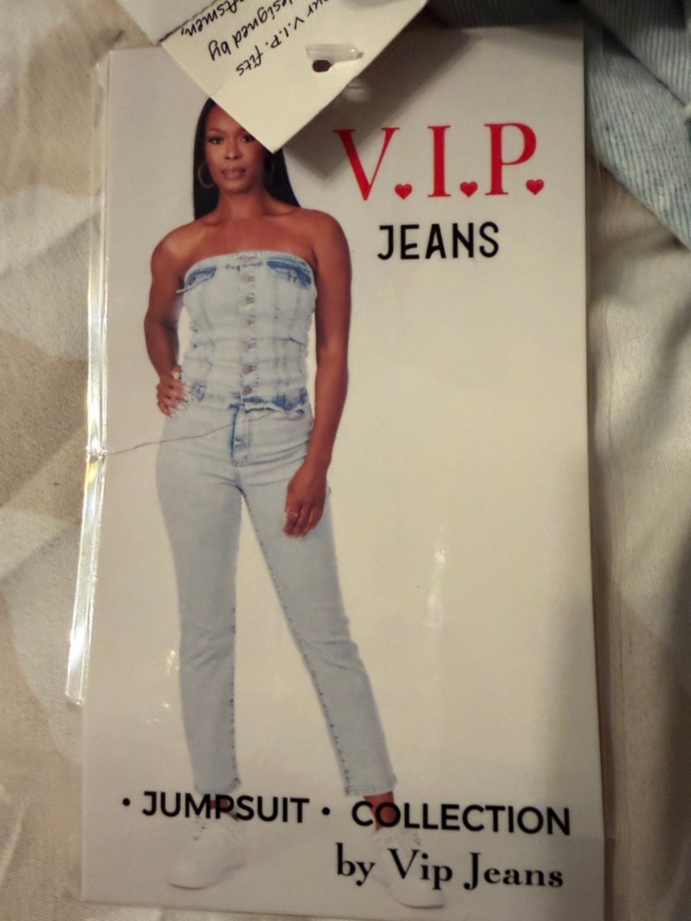 VIP Light Wash Denim Corset Jumpsuit